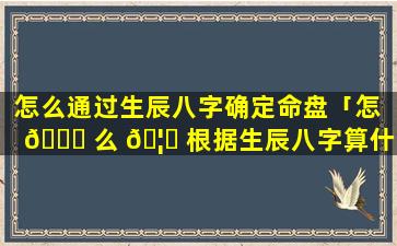 怎么通过生辰八字确定命盘「怎 🐟 么 🦊 根据生辰八字算什么命」